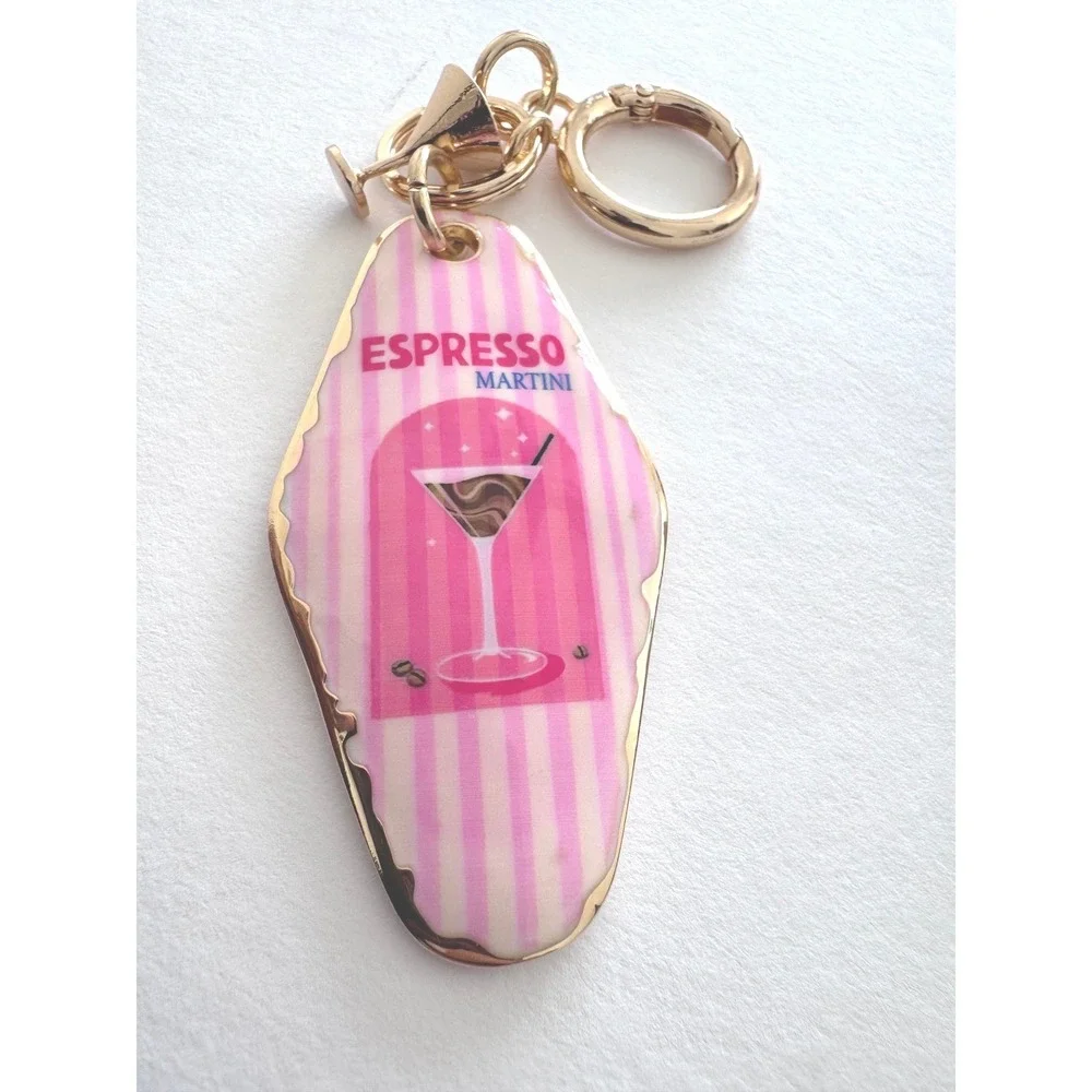 NIB Piper K Espresso Martini Keychain Bag Charm Retro